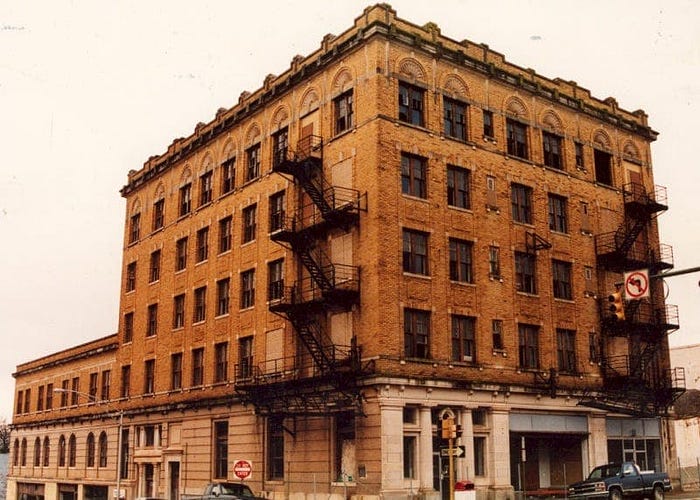 The Hotel Joffre shortly before the wrecking ball