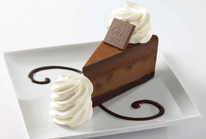 Cheesecake Factory Godiva Chocolate cheesecake