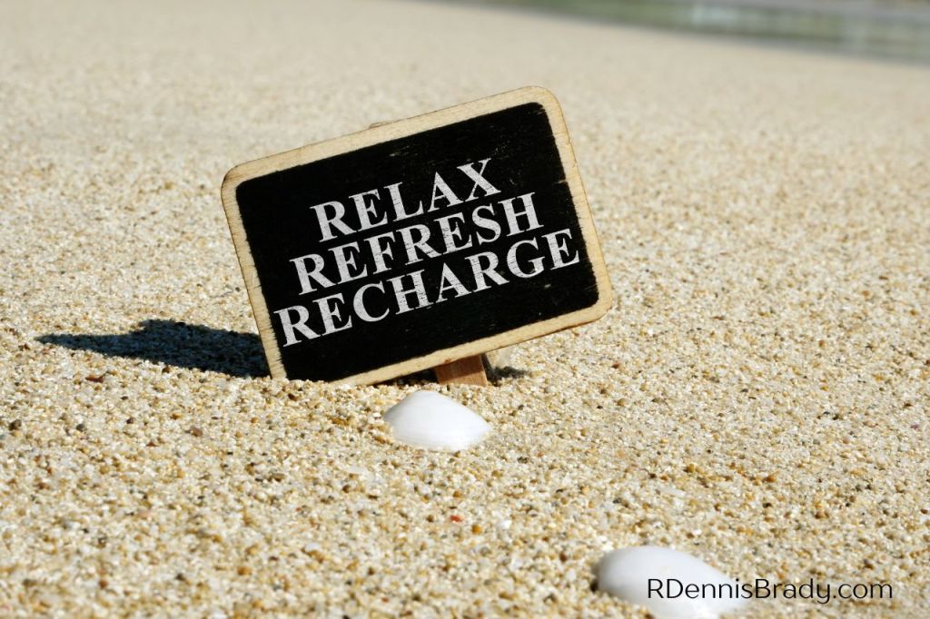 wood board with words - relax, refresh, recharge