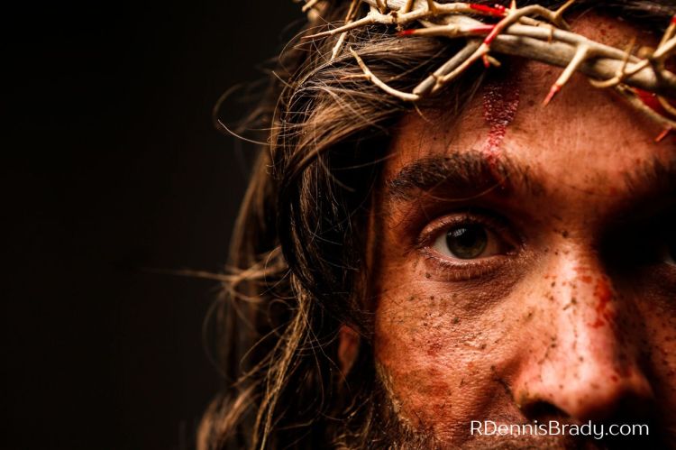 Jesus Christ with a crown of thorns on his head