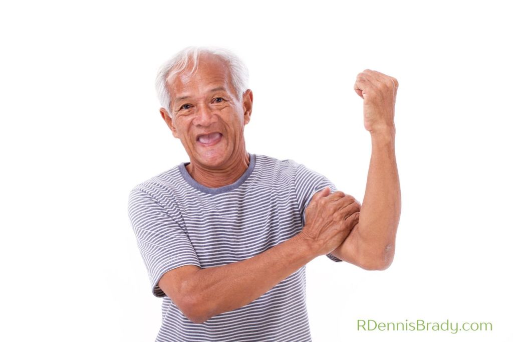 old man flexing