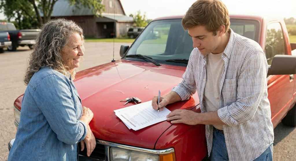 a happy tenant signing a lease agreement