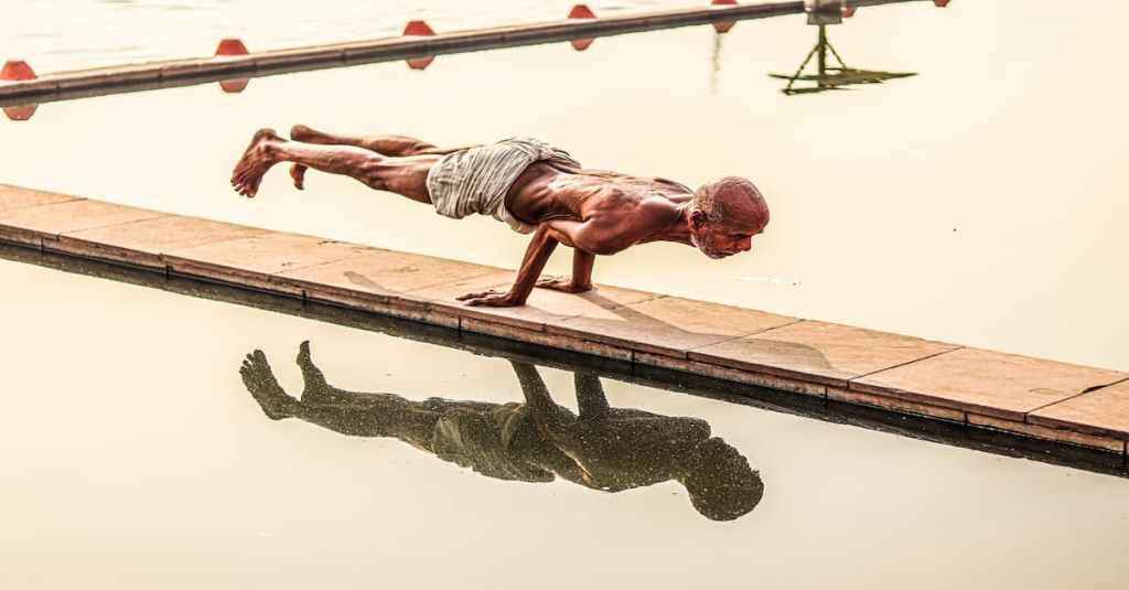 old man doing push-ups